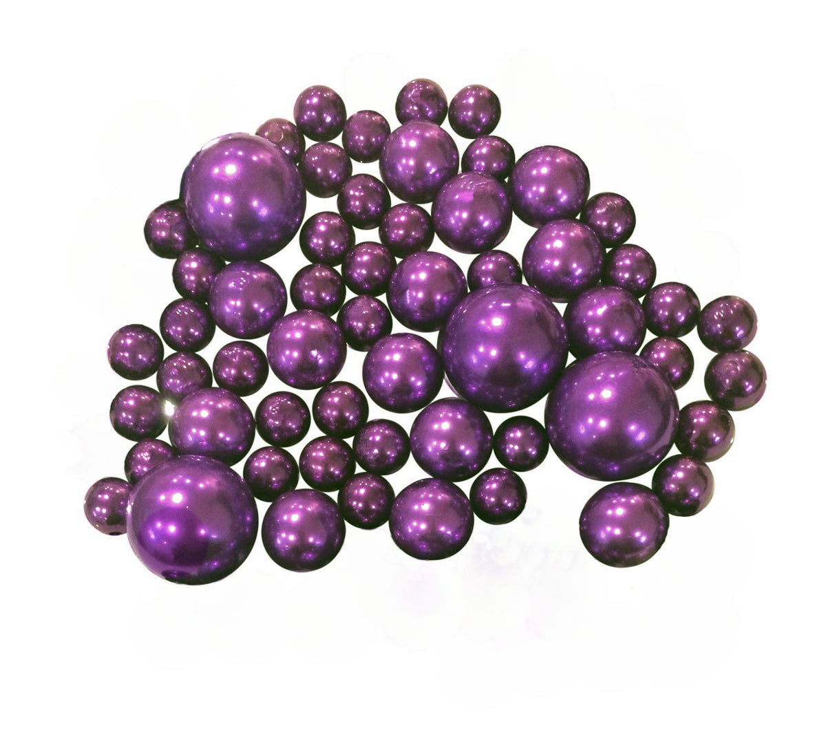 Perlas moradas "flotantes" - Decoraciones de jarrón de tamaños gigantes/varios sin agujeros