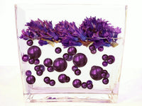 Perlas moradas "flotantes" - Decoraciones de jarrón de tamaños gigantes/varios sin agujeros