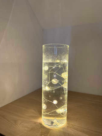 100 Floating White Pearls with Sparkling Gems Large Sizes- Option of 6 Submersible Fairy Lights Strings Hidable Submersible Batteries- Fills 2 Gallons for your Vases