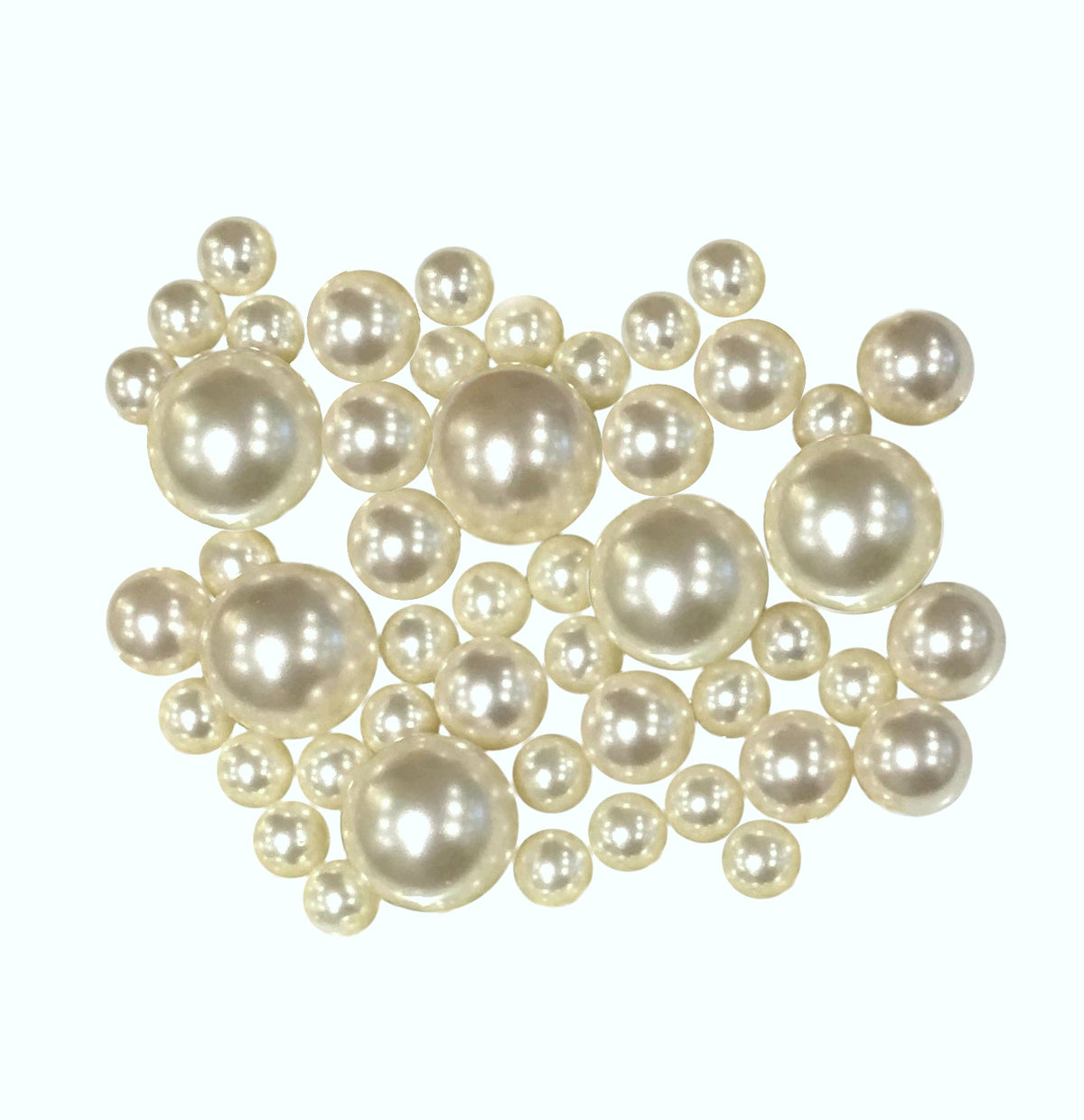 75 Floating Ivory/Off White Pearls-Shiny-Jumbo Sizes-Fills 1 Gallon of Floating Pearls & the Transparent Gels for the Floating Effect-With Exclusive Measured Gels Prep Bag-Option 3 Submersible Fairy Lights Strings