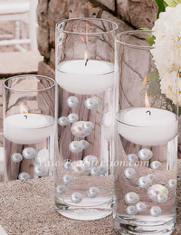 100 Floating White Pearls and Sparkling Gems - Large Sizes - Fills 2 Gallons of the Transparent Water Gels for the Floating Effect- With Exclusive Measured Prep Bags - Option: 6 Submersible Fairy Lights Strings