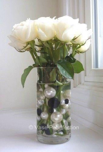 75 Floating Black Pearls Large Sizes- Fills 1 Gallon of the Floating Transparent Water Gels for Your Vases- Option 3 Submersible Fairy Lights Strings Hidable