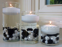 75 Floating Black Pearls Large Sizes- Fills 1 Gallon of the Floating Transparent Water Gels for Your Vases- Option 3 Submersible Fairy Lights Strings Hidable
