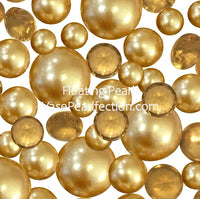 100 Floating Gold Pearls with Gold Sparkling Gems- Large Sizes- Option of 6 White or Warm White Submersible Fairy Lights Strings Hidable Submersible Batteries- Fills 2 Gallons for your Vases