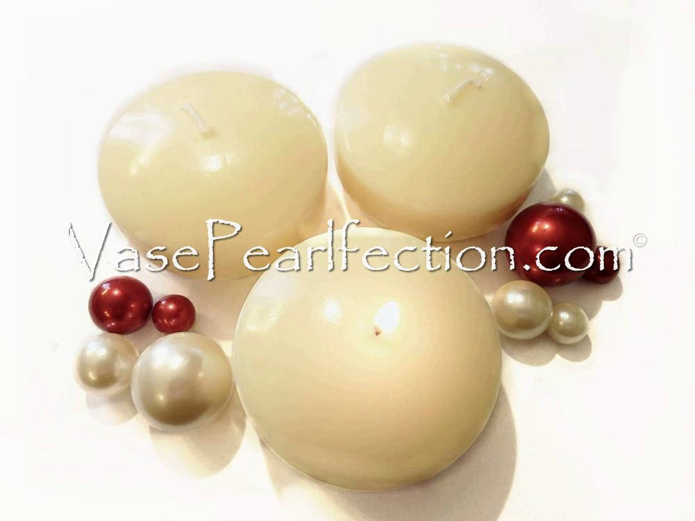 3.25" Floating Candles. Set of 3 Candles-Unscented