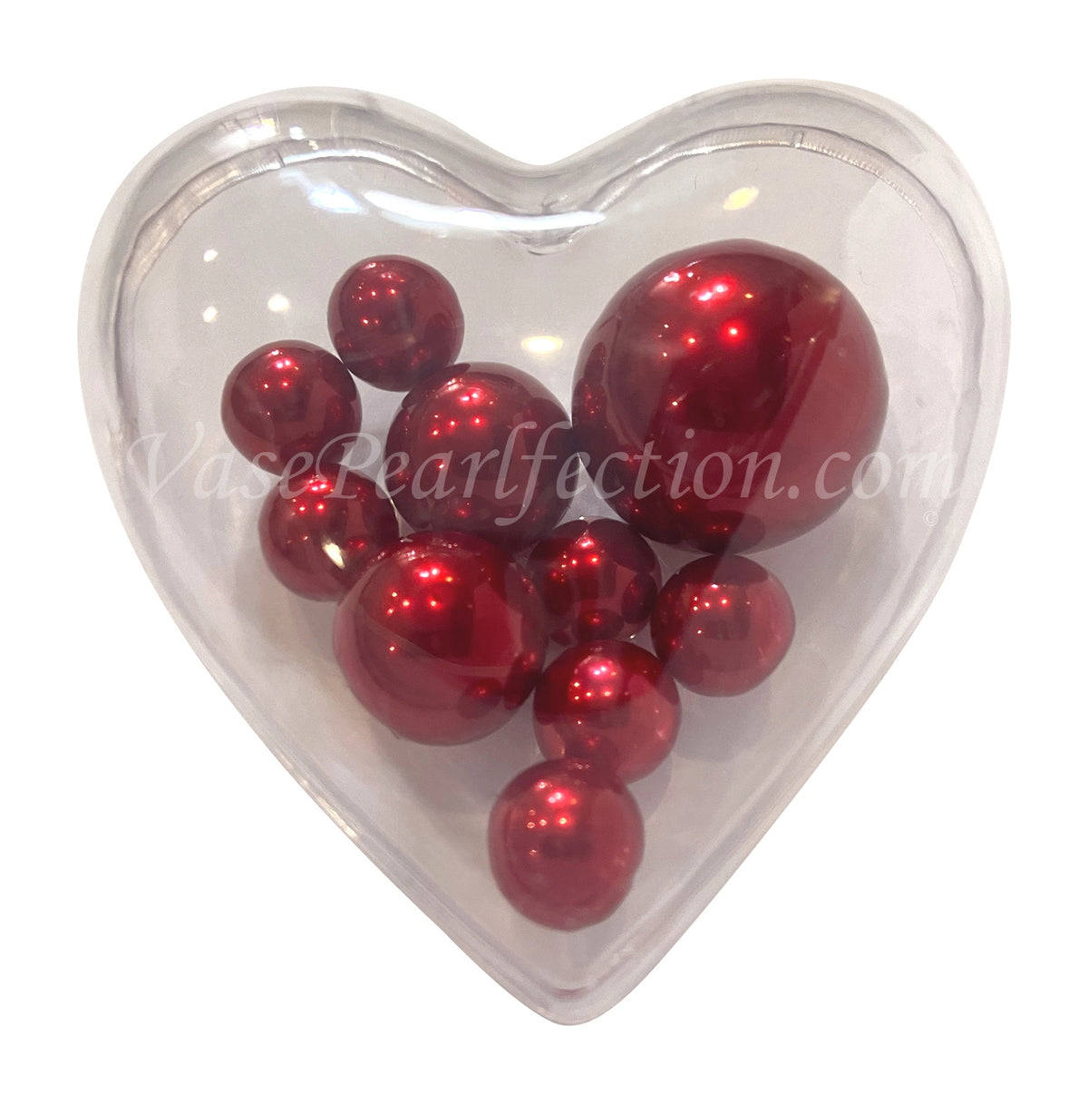 "Floating" Big Heart Submersible & Fillable with Your Choice of Pearls colors- Stunning Centerpiece Decorations